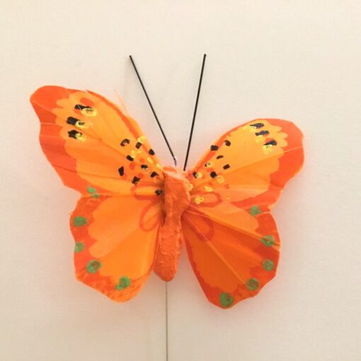 Stærk orange sommerfugl på pind