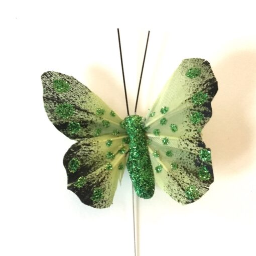 Lille grøn sommerfugl med glimmerkant