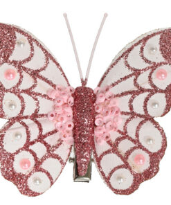 Bordeaux sommerfugl med rosa perler