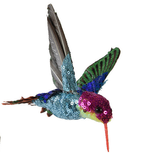 Kunstig lyseblå kolibri fugl