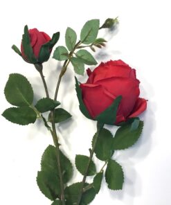 Kunstig naturtro rød rose